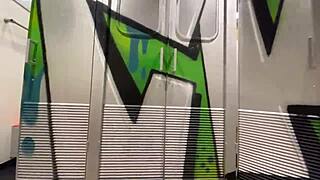 Girl earns purchase in locker room bang