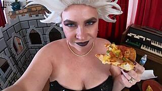 Ursula's loud stomach in cosplay costume