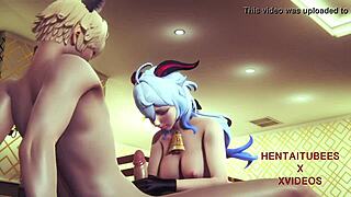 genshin impact hentai 3d - ganyu handjob and blowjob