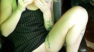 Aunt while smoking spreads her legs in this fetish scene