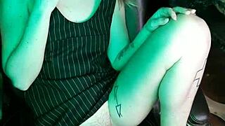 Aunt while smoking spreads her legs in this fetish scene