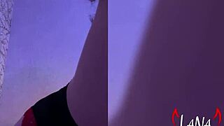 busty beauty gives blowjob and handjob in stockings