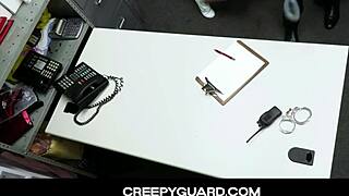 Tiny teen 18+ caught, fucked by officer!