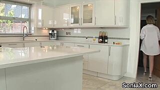 unfaithful british milf lady sonia flaunts her massive chest.