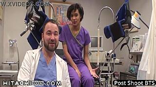 Patient Jackie Banes Orgasms From Hitachi Wand In Examination