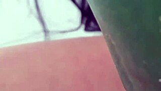 Mature woman uses cucumber for pleasure