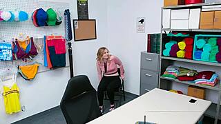 On her knees sucking a big white dick