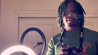 Ebony babe bent over by sneaky photographer.