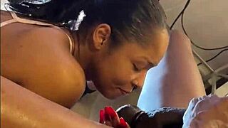 I love his monster cock busting nut on my ebony tits!