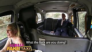 busty blonde cabbie shocks office worker big time!