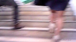 What happens when a girl in mini skirt walks the street, teasing voyeurs with her legs?