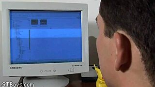 straight boy gets curious watching gay twink video, starting to stroke
