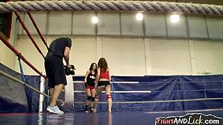 wrestling lesbian babes strapon fucking feels so intense