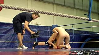 wrestling lesbian babes strapon fucking feels so intense
