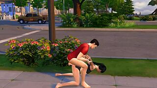 sims 4 hot teen 18+ girl banging hard with condom