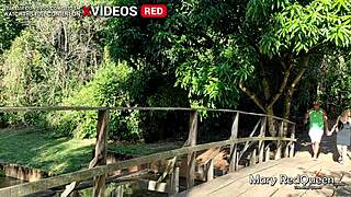 Blonde Slut Deepthroats BBC in Public Park