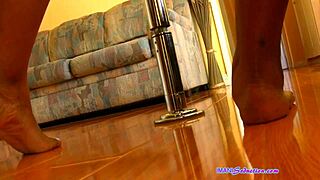 watch my beautiful size 10 feet twirl around the pole