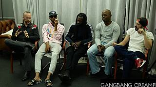 GangbangCreampie: Busty Blonde Takes on Multiple Hard Dicks