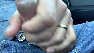 Masturbating balls deep in the car while driving