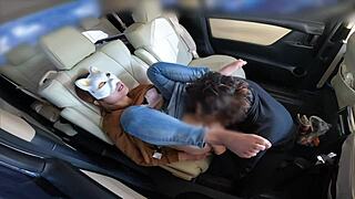 wife tempted during shopping for car creampie