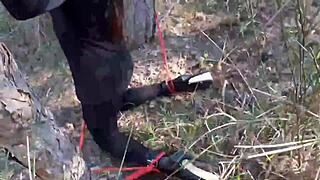 Laura Bound in Pantyhose and High Heels Bondage