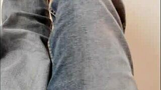 thin legs in jeans sexy girlfriend public masturbation outdoor