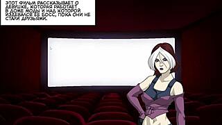 Cartoon babe with big tits but small boobs in a new Hentai video