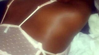 Ebony with big ass gets creampied by daddy in pussy