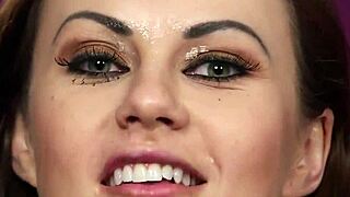 naughty peach swallows every drop of cum on face