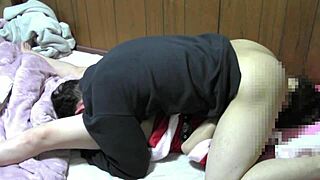 That mature woman in santa cosplay is so wet from handjob and licking.