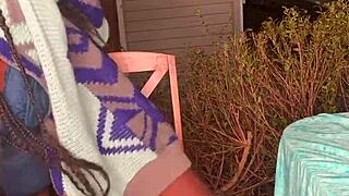 Ebony woman creates veggie dildo for solo masturbation fetish.