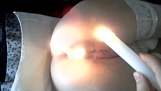 extreme punishment with candles in pussy and ass