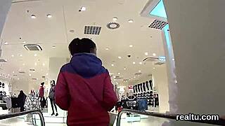 Watch this flawless Czech teen get teased in the supermarket and drilled in POV.