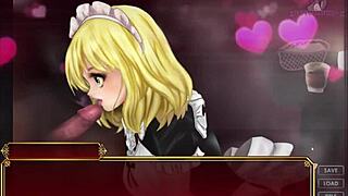 Blonde Teen Giving Oral To Anime Character Leading To Orgasm