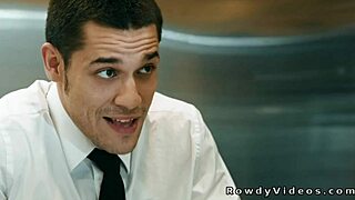 The cop gets rimmed and then anal fucked by the suspected gay hunk with a big cock