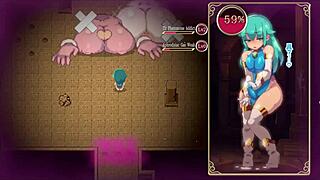 mage kanade's tiny futa cock gets pumped in latex suit