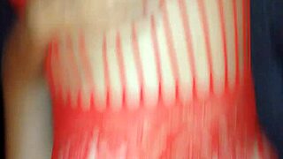 Silky red panty milf fucked in white dress