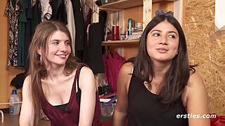 Hot European Babes Ride Strap-On in Wild Action