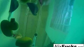 Underwater Hidden Cam Captures Blonde Pornstars Alix and Jenna in Lesbian Sex