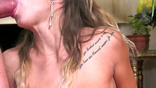 Cutie passionately sucks elder cock with big boobs