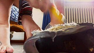 Italian Teen in Stockings Shows Shoes, Wouldn't You Want to Be Crushed?