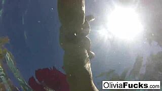 Olivia Enjoys Naughty Summer Fun by the Pool with Her Big Tits