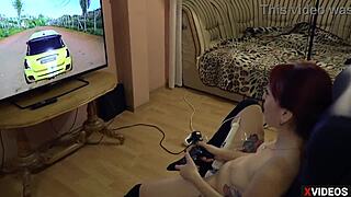 Crazy driver races wildly on PS4 console.