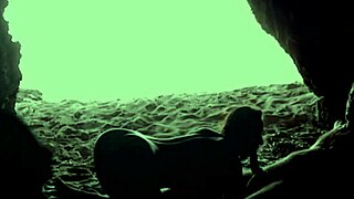 at the beach, hidden in the cave with my flexible partner