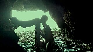 at the beach, hidden in the cave with my flexible partner
