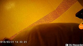 Spy Camera Captures Nude Tits in Shower Bathing Scene.