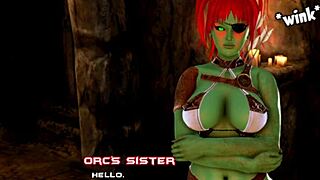 mistress orc appears in breeding island episode 23, with curvy fat tits and monster outfit