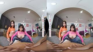 Hey girls, wanna join us for wild dorm room fun in VR with Brooklyn, Gianna, and Liv?