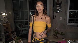 The step sister who gets her step brother to have big dick is forced to give oral