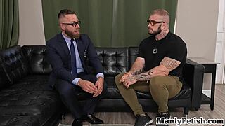 Tattooed Muscular Hunk Cockriding Doctor's Anal Fetish